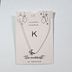 Lauren Conrad mini initial Personalized Silvertone 16" elegant necklace